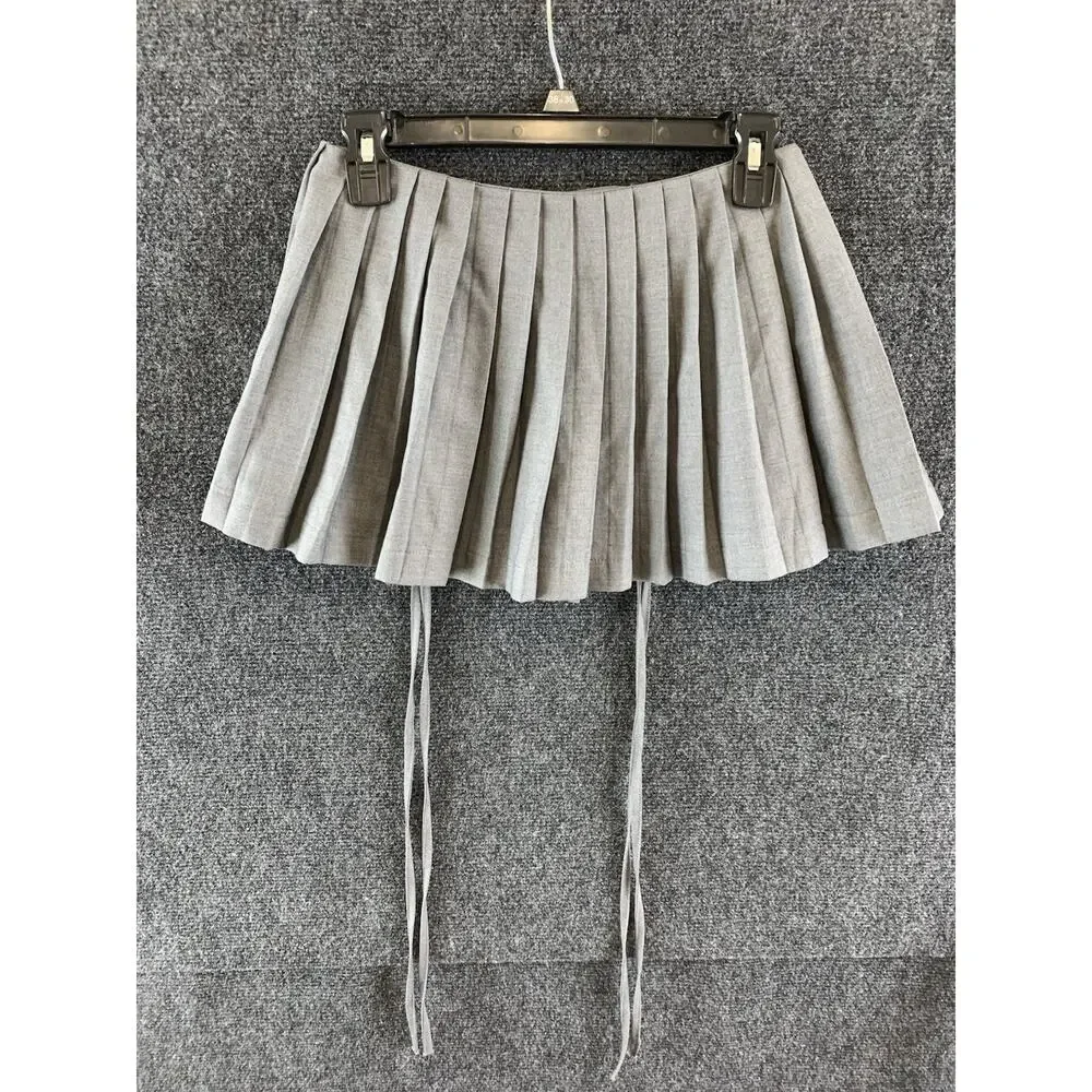 Linja Shop Gray Pleated Mini Skort Skirt Size S Dark Academia Preppy School